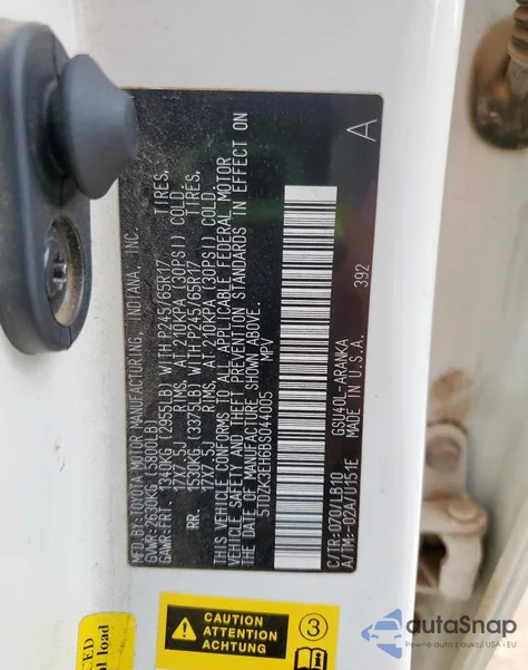 2011 Toyota Highlander Base из США, поврежденный, VIN 5TDZK3EH6BS044005